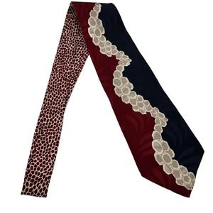 VINTAGE BY JOHN HENRY RED BLUE BEIGE UNIQUE PEBBLE DESIGN MEN’S TIE